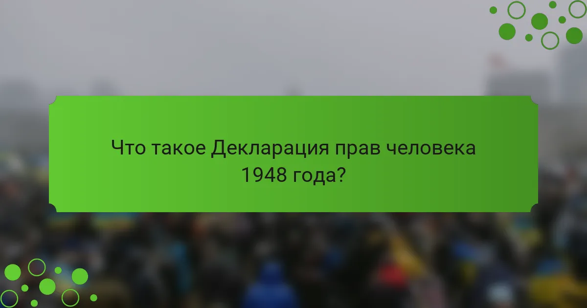 Что такое Декларация прав человека 1948 года?
